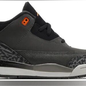 Jordan Kids Black and Orange Sneakers